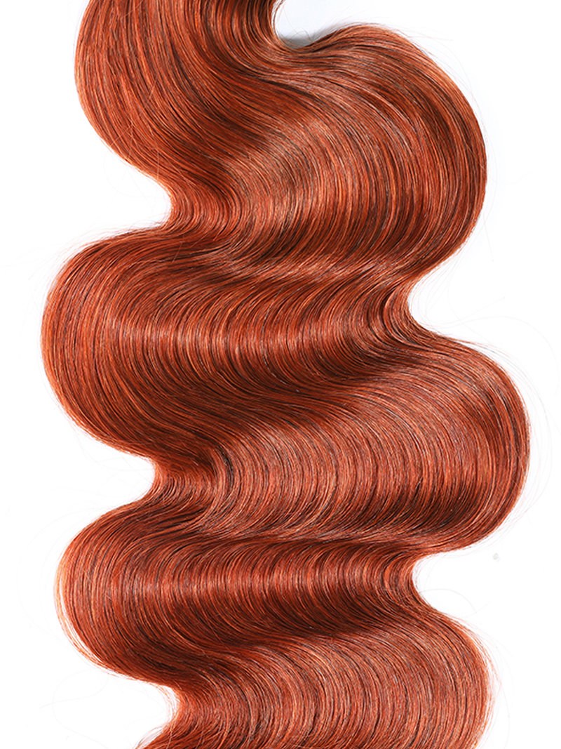 Hair #350 Color Virgin Hair Weave Ginger Hair 1 Piece Hair Bundle Body Wave Straight