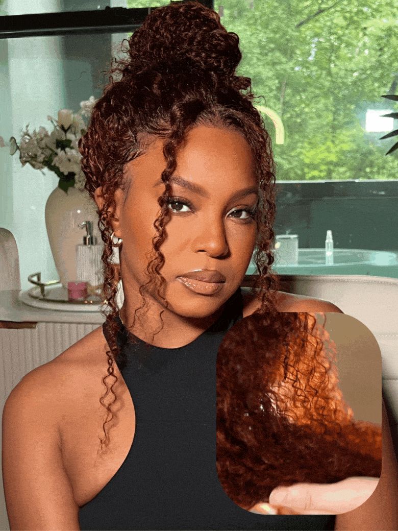 7x5 Bye-Bye Knots Wig 150% Density Reddish Brown & Natural Black Jerry Curly Drawstring Wig