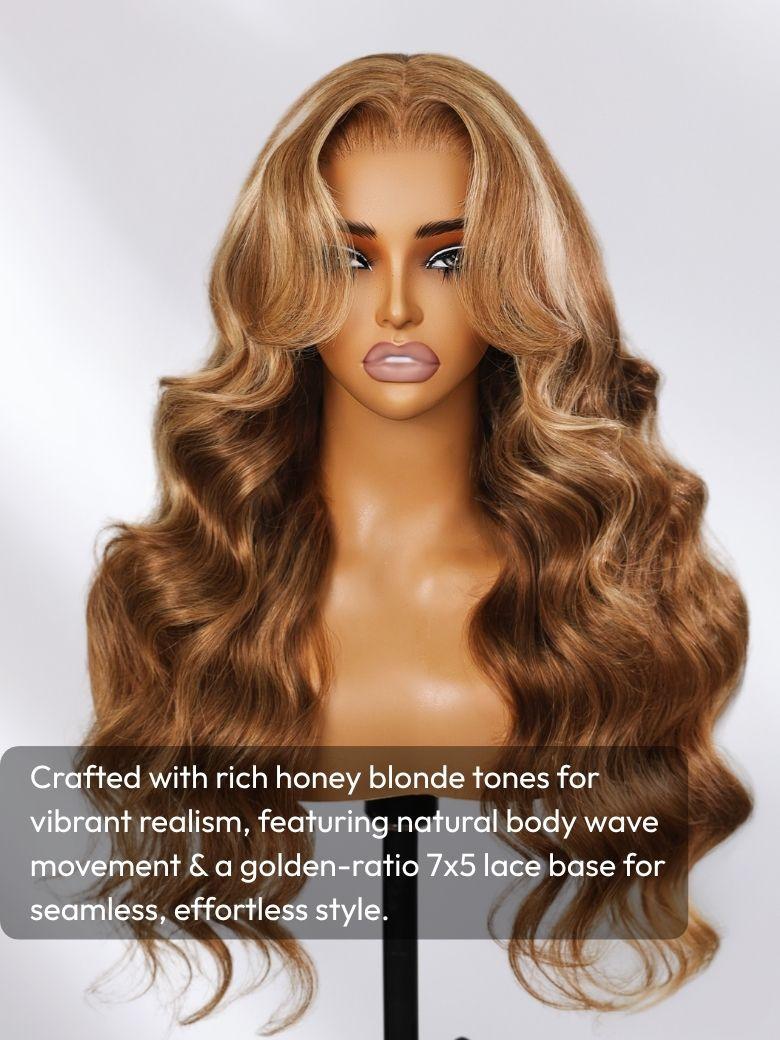 Bye-Bye Knots Wig Pre-Cut 7x5 Glueless Lace & 13x4 Pre Everything Honey Blonde Body Wave Drawstring Wig