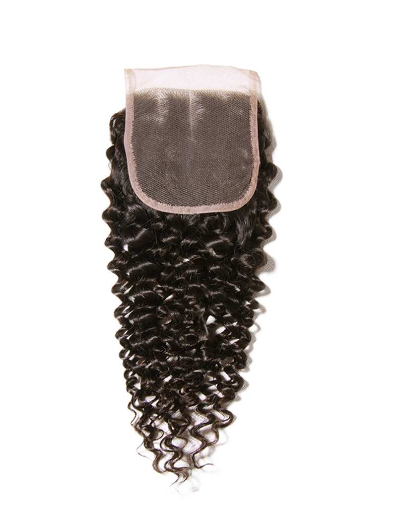 Hair 4 Bundles Brazilian Virgin Jerry Curly Hair With Lace Closure