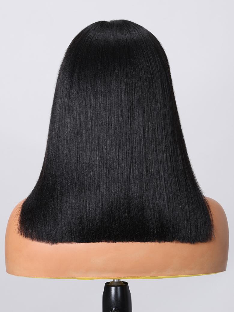 13x4 Lace Frontal Black Yaki Bob Pre-Everything Wig