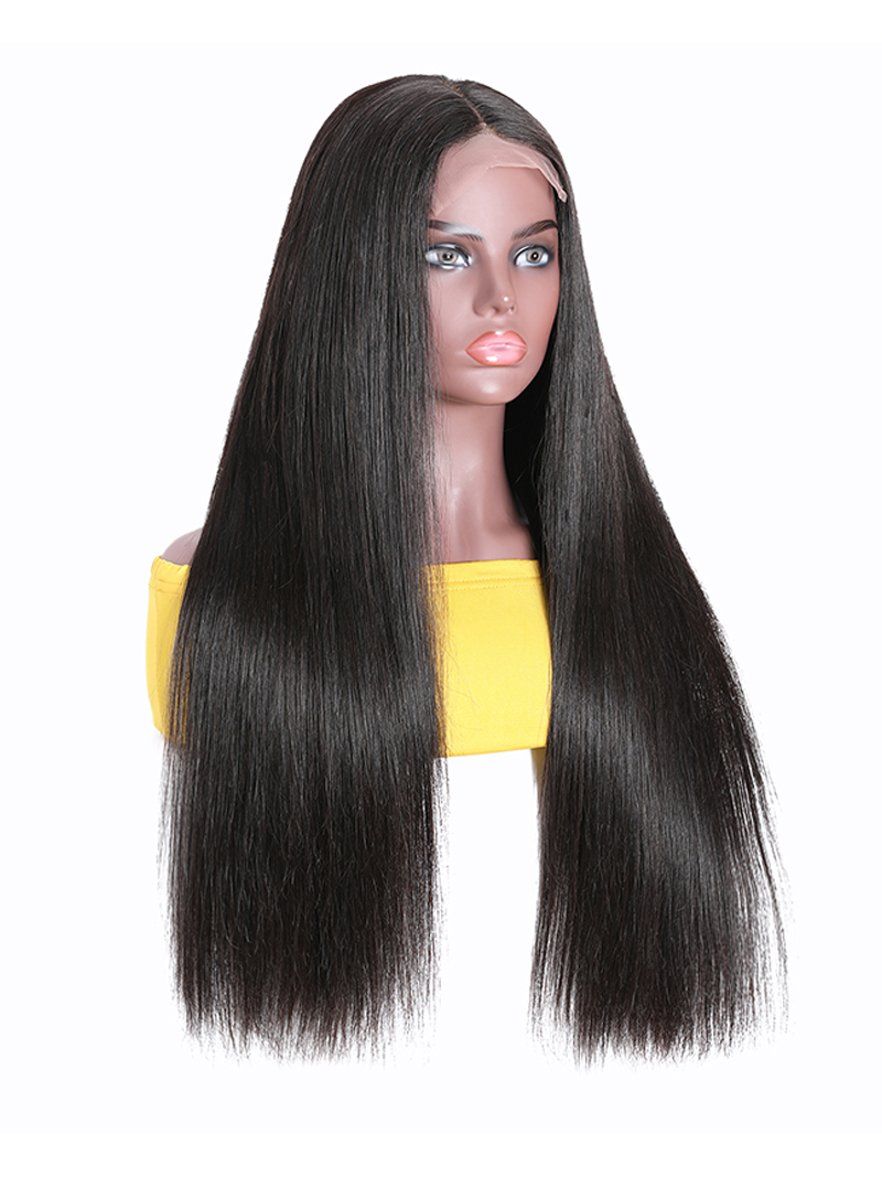 Straight Middle Part Breathable Lace Wigs Pre Plucked Natural Hairline adjustable Perfectly fit belt Long Wig
