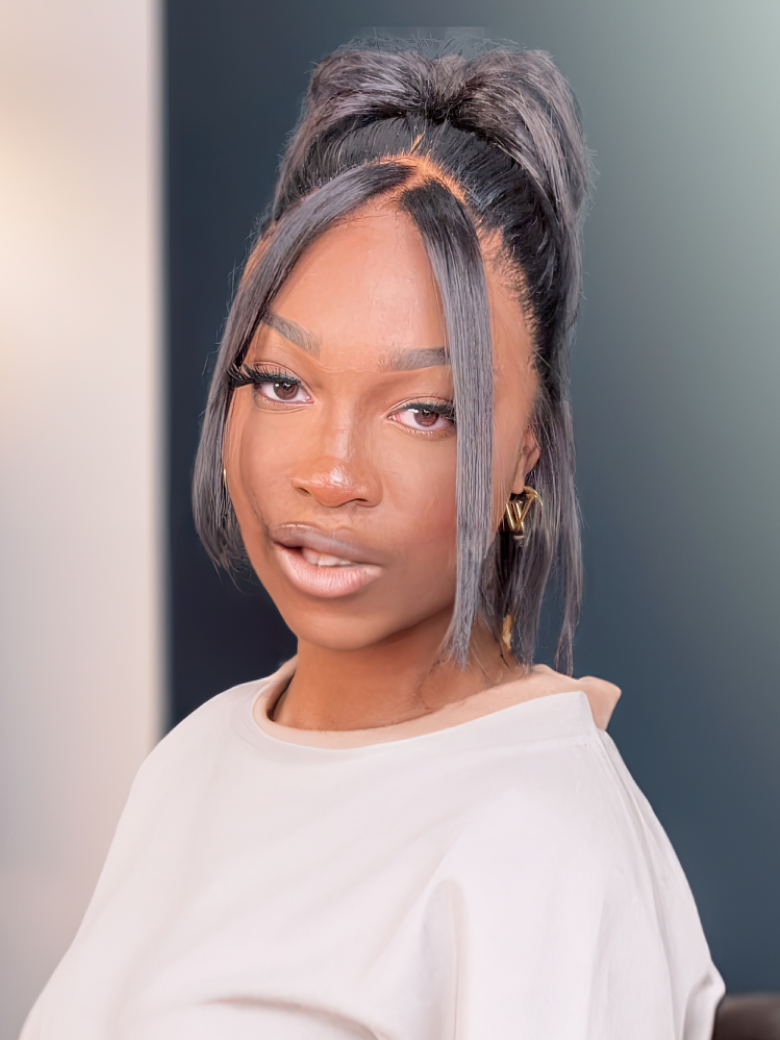 13x4 Lace Frontal Natural Black Glueless Bob Wig