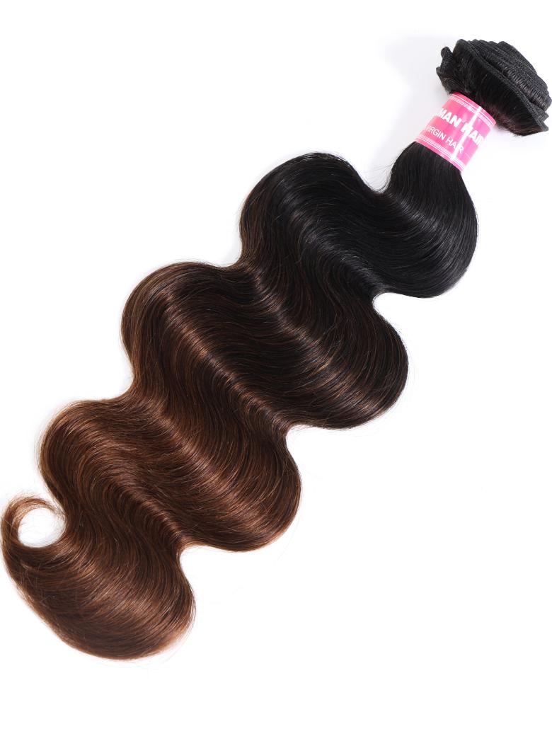 Chestnut Brown Ombre Body Wave 1 Piece Human Hair Bundle