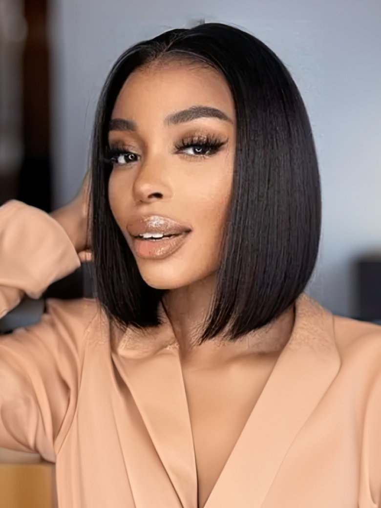 HD Lace 5x5 Closure Bob Glueless Wig Pre-Plucked and Bleached Ready To Wear
