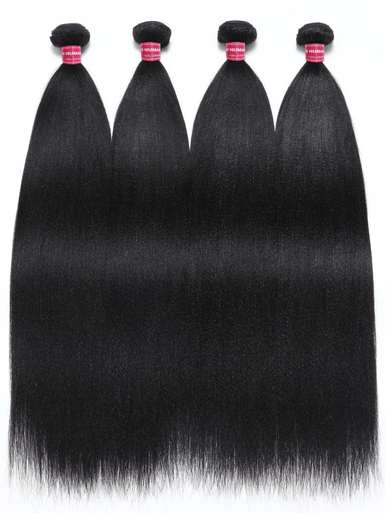 Yaki Hair Bundles 4 Pcs/pack Yaki Virgin Human Hair