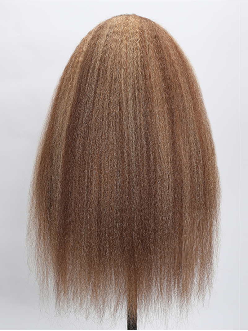 13x4 Lace Front Kinky Straight Honey Blonde Highlights Wig Super Secure Ear To Ear 150% Density Wig