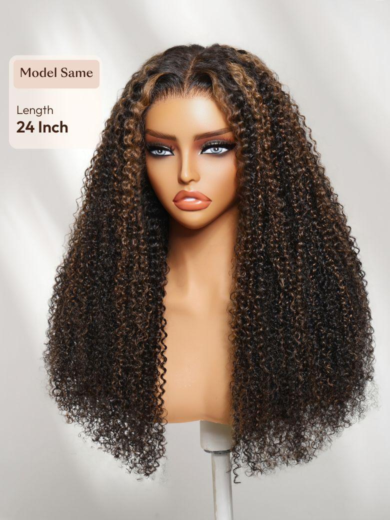 Butterfly Cut 180% Density 100% Human Hair Bye-Bye Knots? 7x5 Lace Body Curls Wig with Feathered Layers & Invisi Drawstring