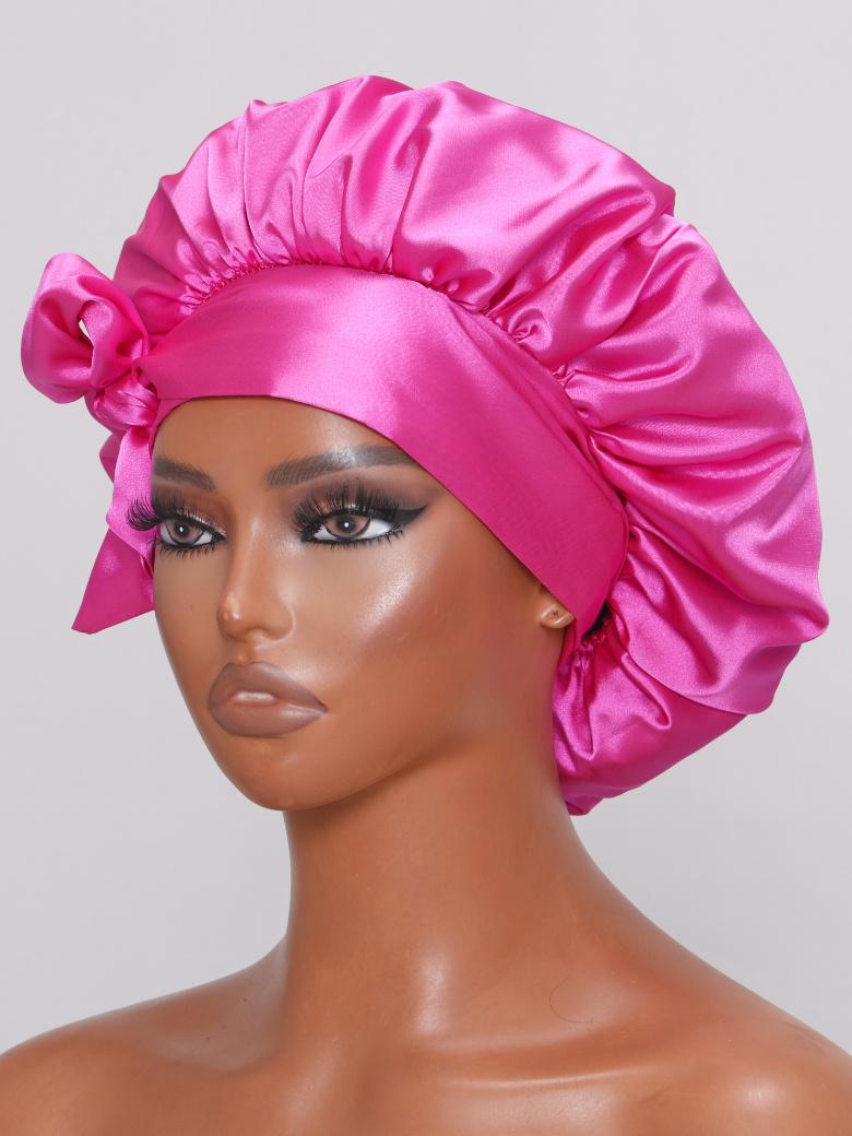 Silk Sleep Cap Breathable Shower Cap Soft Elastic Wide Band Adjustable Hair Bonnets Sleeping Cap