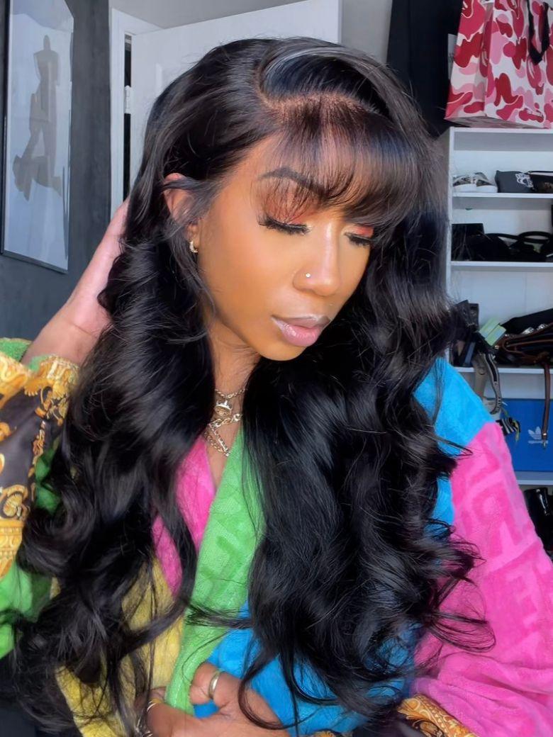 13x4 Pre-Everything? Side-Part Fluffy Loose Wave Wig With Wispy Air Bangs