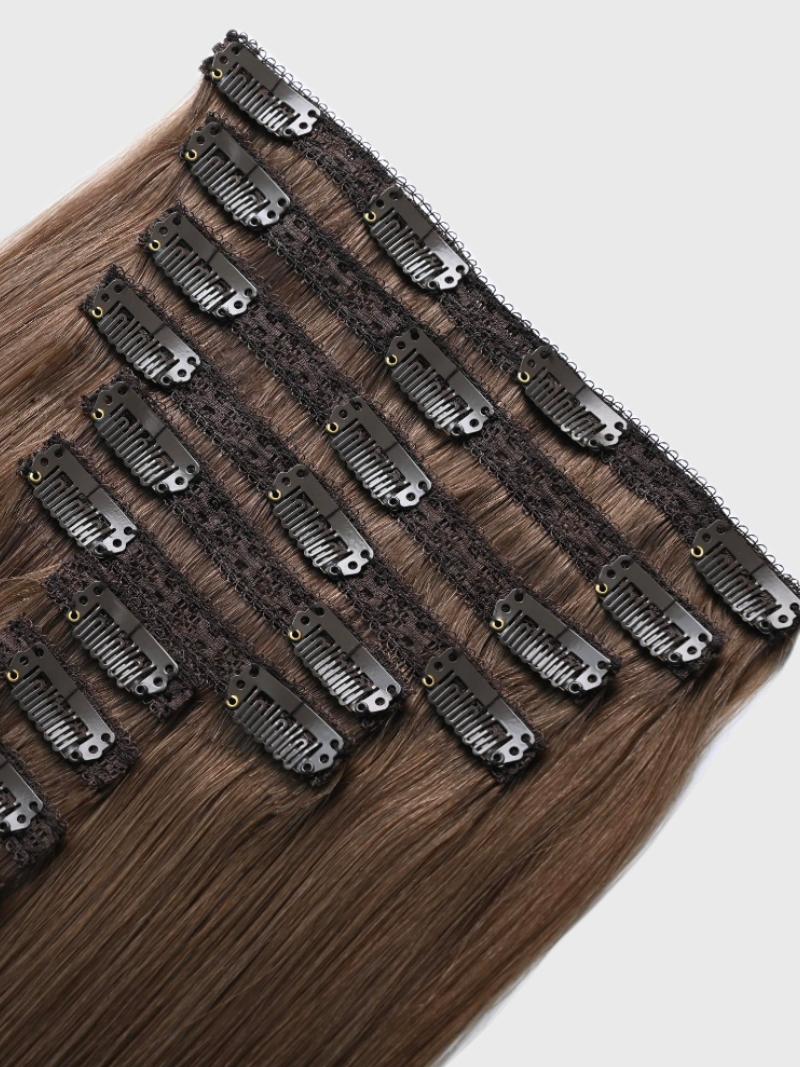 Walnut Brown Human Hair Clip In Extension