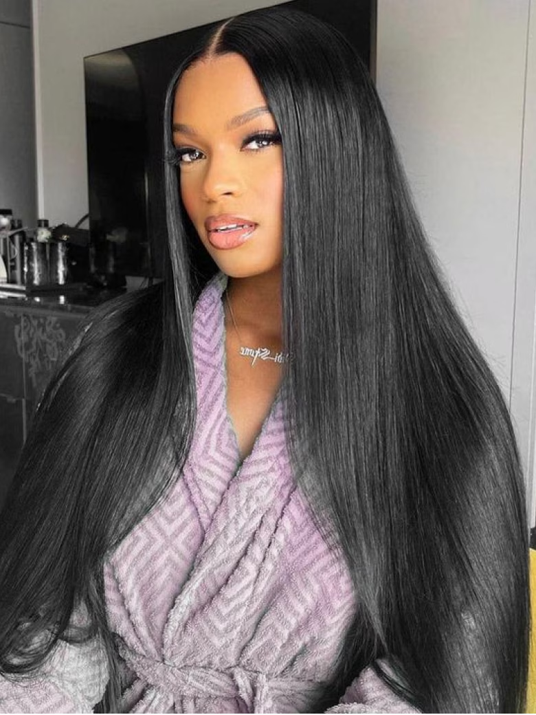 Straight Middle Part Breathable Lace Wigs Pre Plucked Natural Hairline adjustable Perfectly fit belt Long Wig