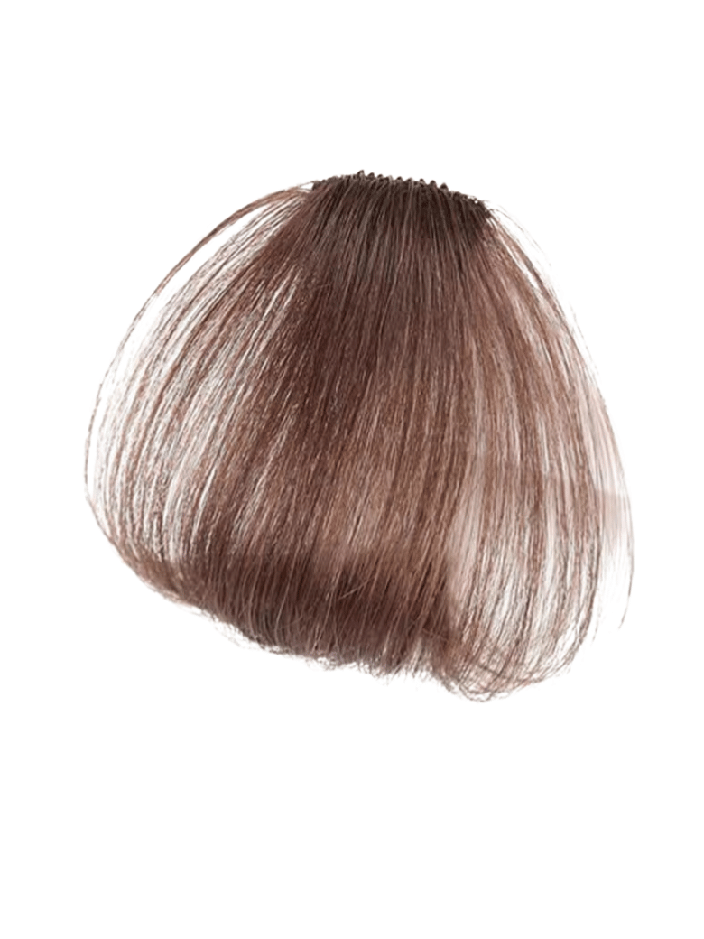 Hand-Made Straight Clip Dark Brown In Bangs