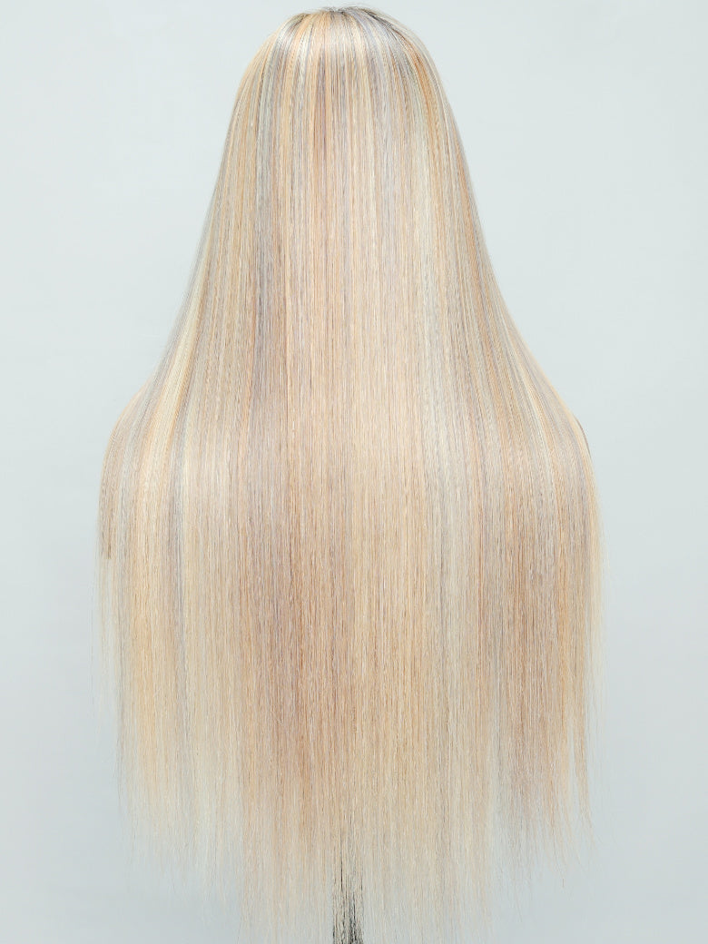 Crownmecutie Approved Put On And Go 6x4.5 And 13x4 613 Blonde Lace Front Straight Wig With Bleached Knots