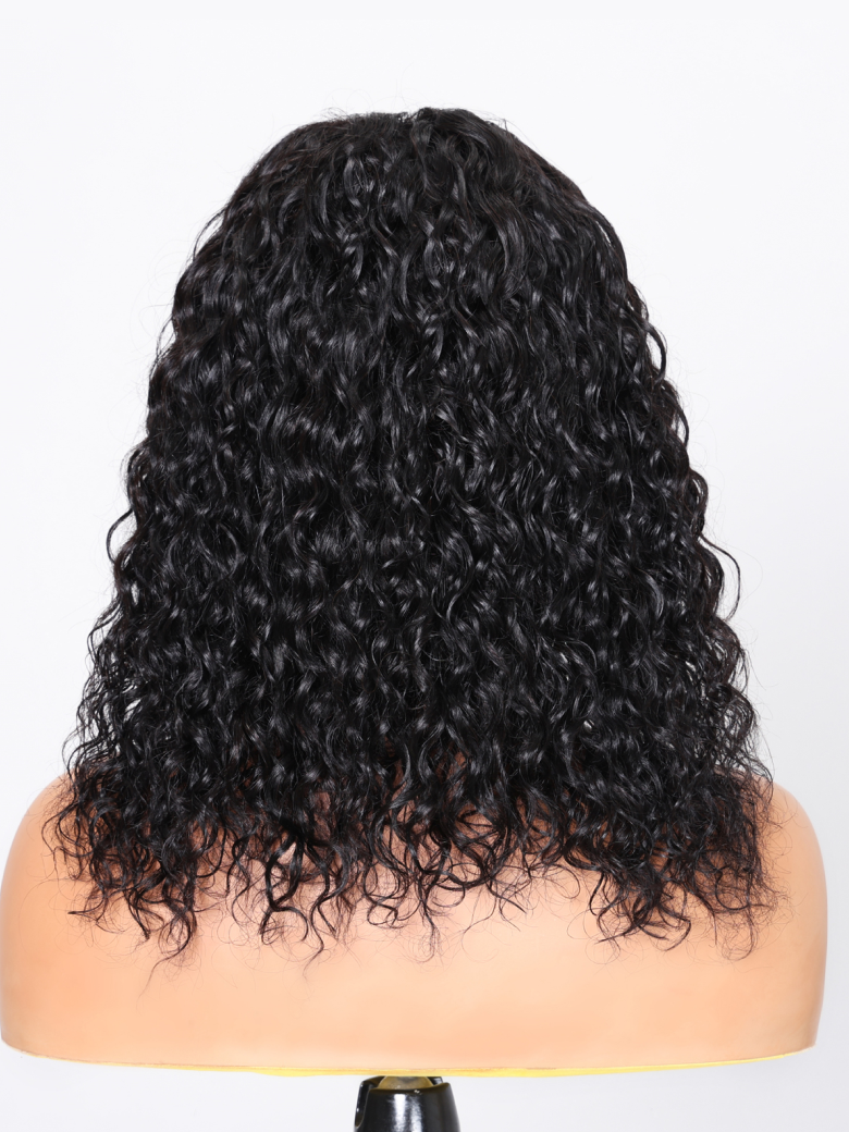 13x4 Lace Frontal Black Bouncy Water Wave Pre-Everything Wig