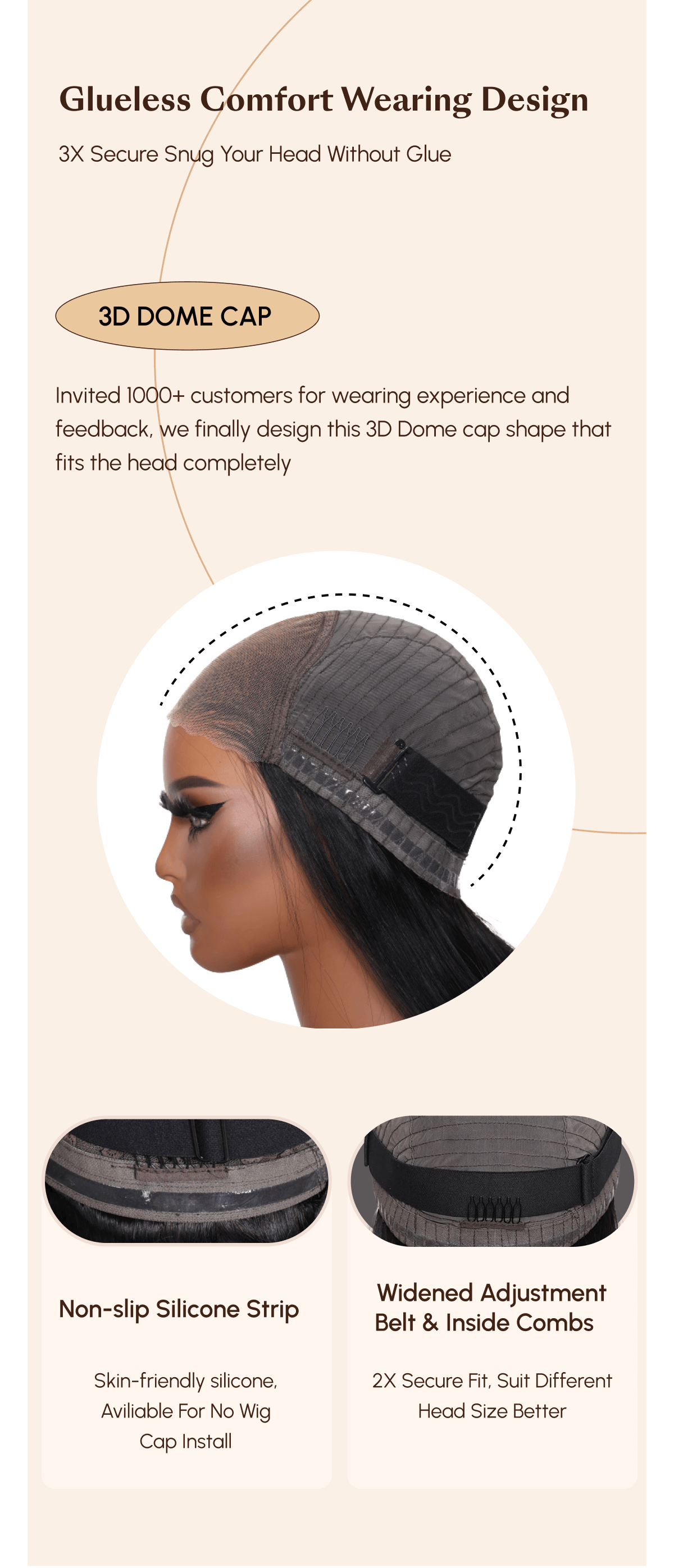 Straight 4x0.75 Middle Part Breathable Lace Wigs Pre Plucked Natural Hairline adjustable Perfectly fit belt Wig
