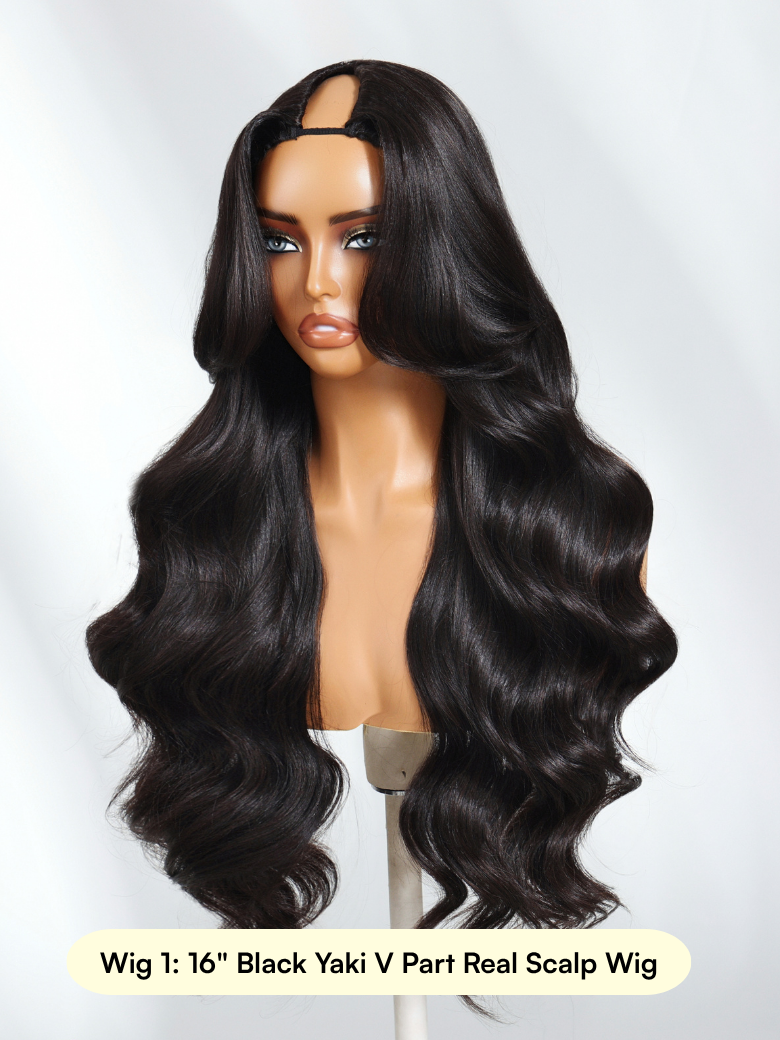Down To $49: Black Yaki | Kinky Curly | 4x4 2 Styles In 1 Put On And Go Wig