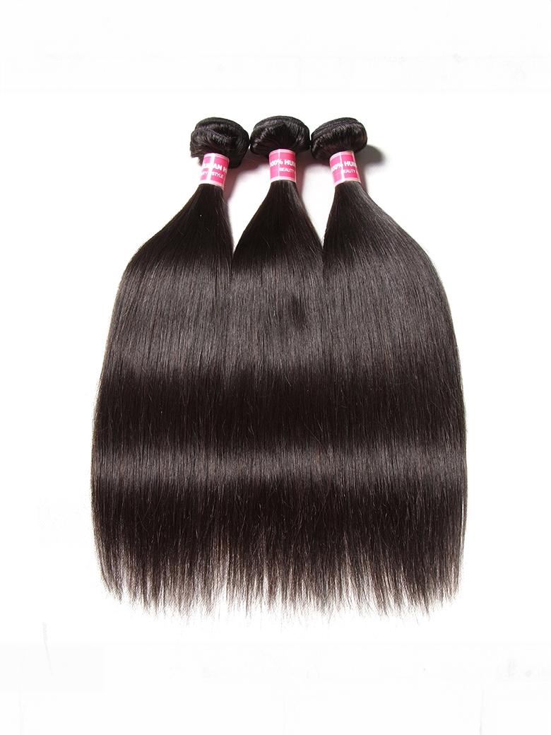 Hair 3 Bundles Brazilian Virgin Hair Straight With Closure