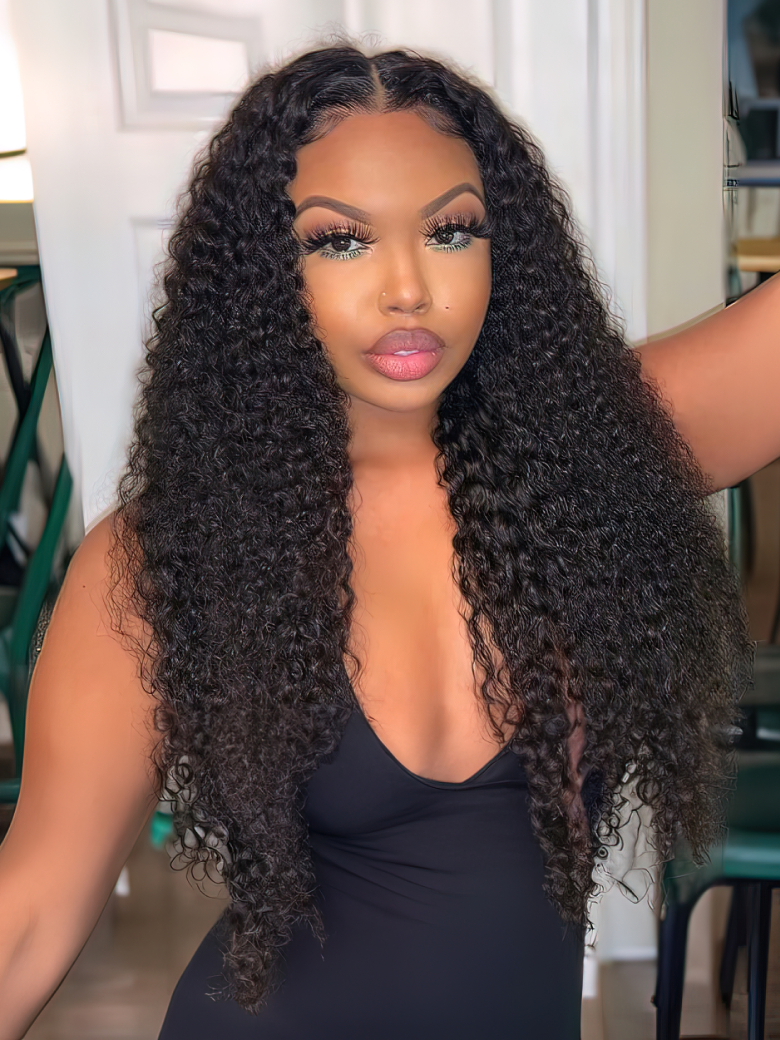 180% Density Jerry Curly Lace Front Wigs Human Hair Pre Plucked 13x6 Curly Lace Frontal Wig with Baby Hair Natural Hair Wigs