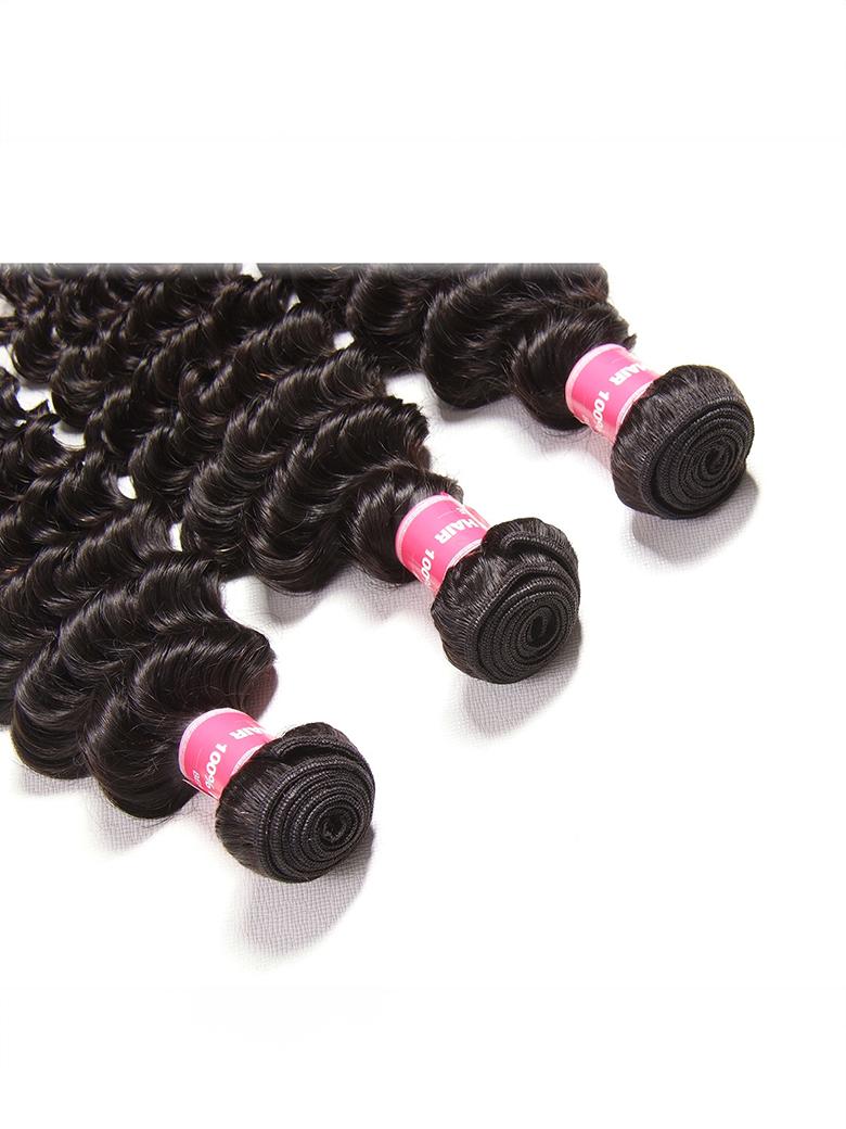 Hair 3 Bundles Human Virgin Hair Deep Wave Hair Fast Shipping