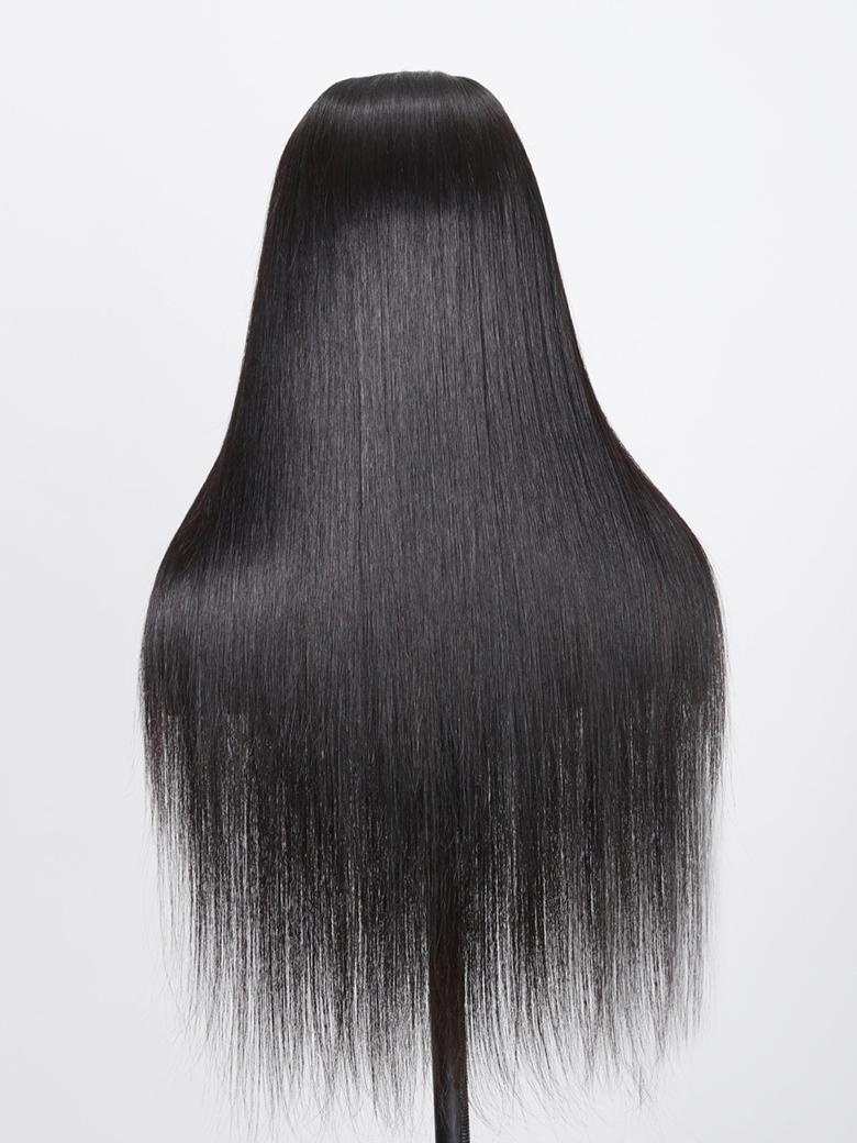 180% Density 5x5 HD Pre Cut Lace Put On And Go Glueless Straight Black Human Hair Wig