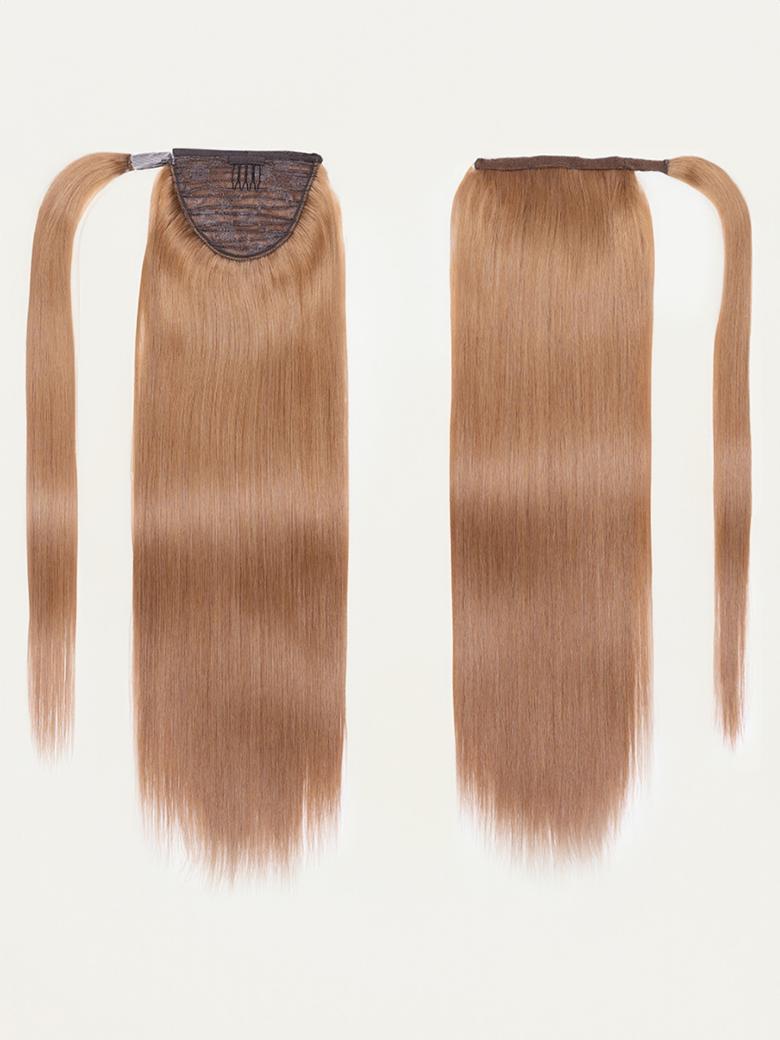 Clip In Ponytail Chestnut Brown Straight Human Hair Extension