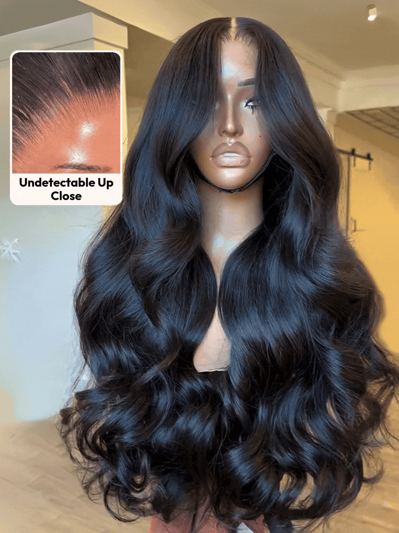 13x4 Pre-Everything? Transparent Lace Front 3D Body Wave Wig Real Ear To Ear With Invisi Drawstring Wig Lace Fit Better