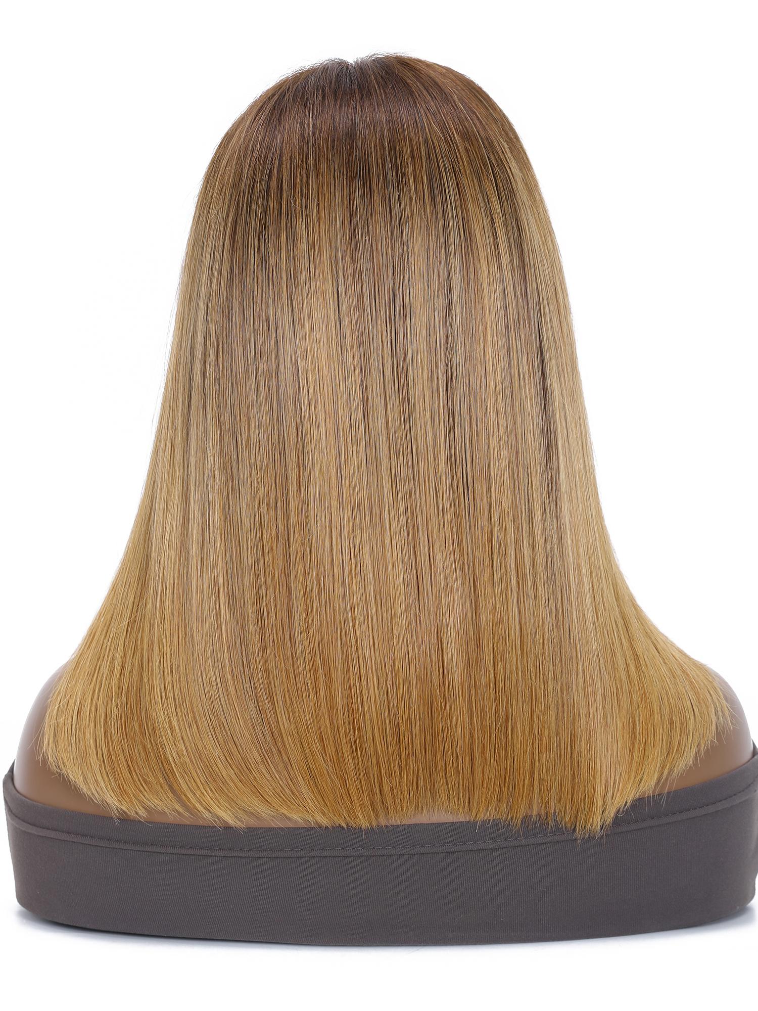 Ombre Brown Layered Lob Lace Front Wig
