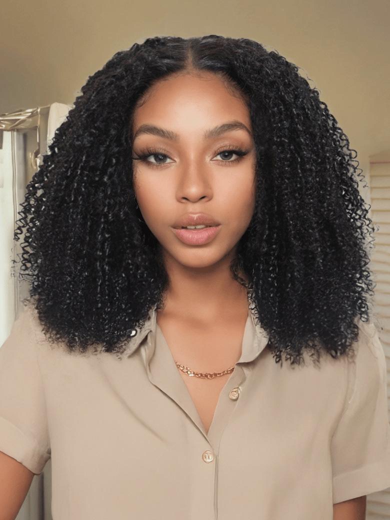 Bye-Bye Knots 7x5 Lace Black Afro Kinky Curly Bob Wig