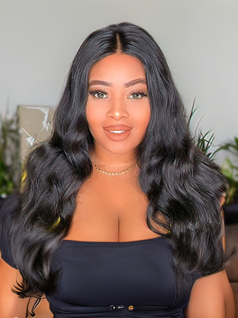 Hair 5x5 HD Lace Closure With 4 Bundles Body Wave Human Hair Weaves Transparent Lace Natural