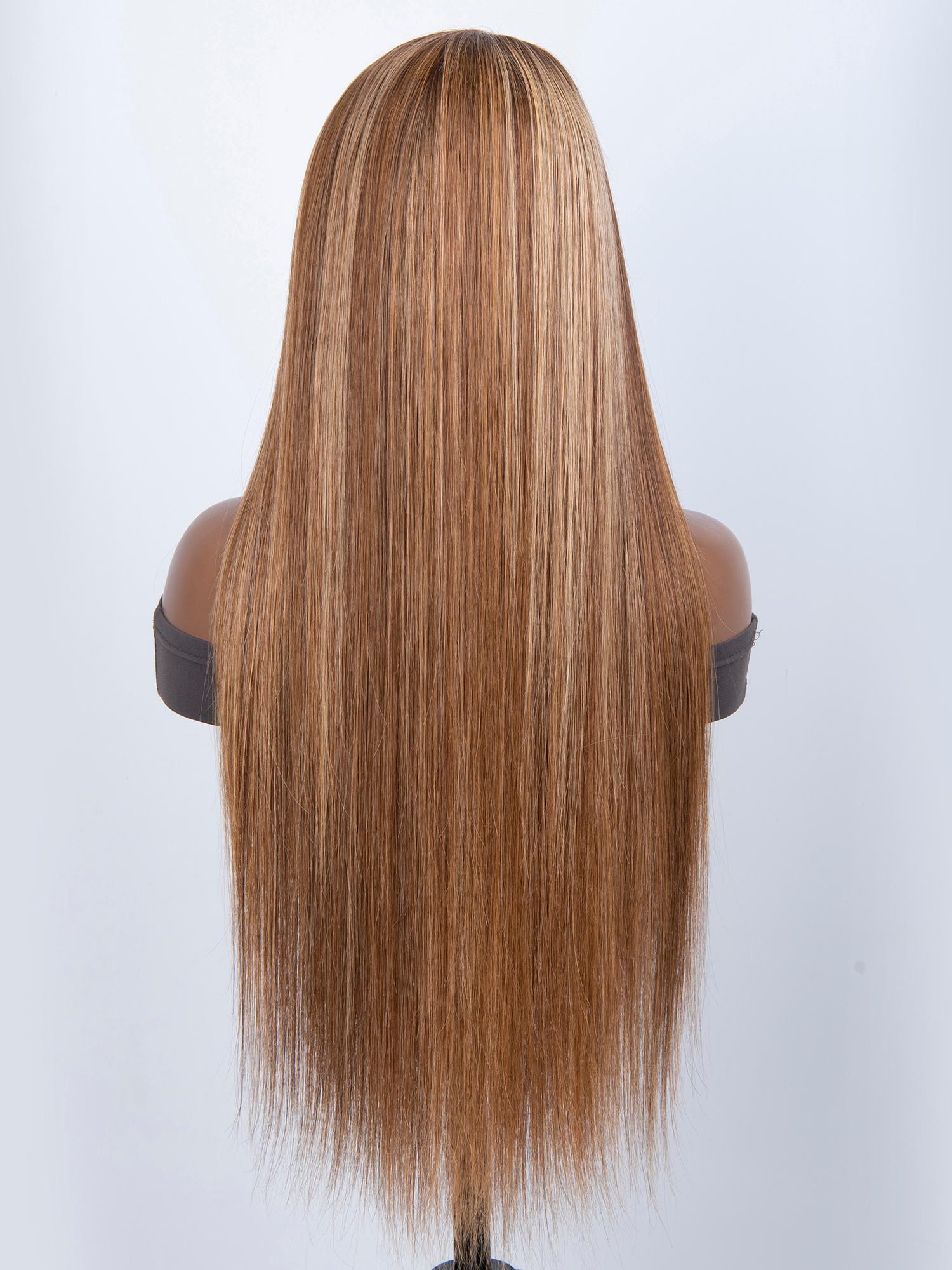 Tatiana Approved 13x4 Lace Front Toffee Brown Piano Highlights Straight Wig
