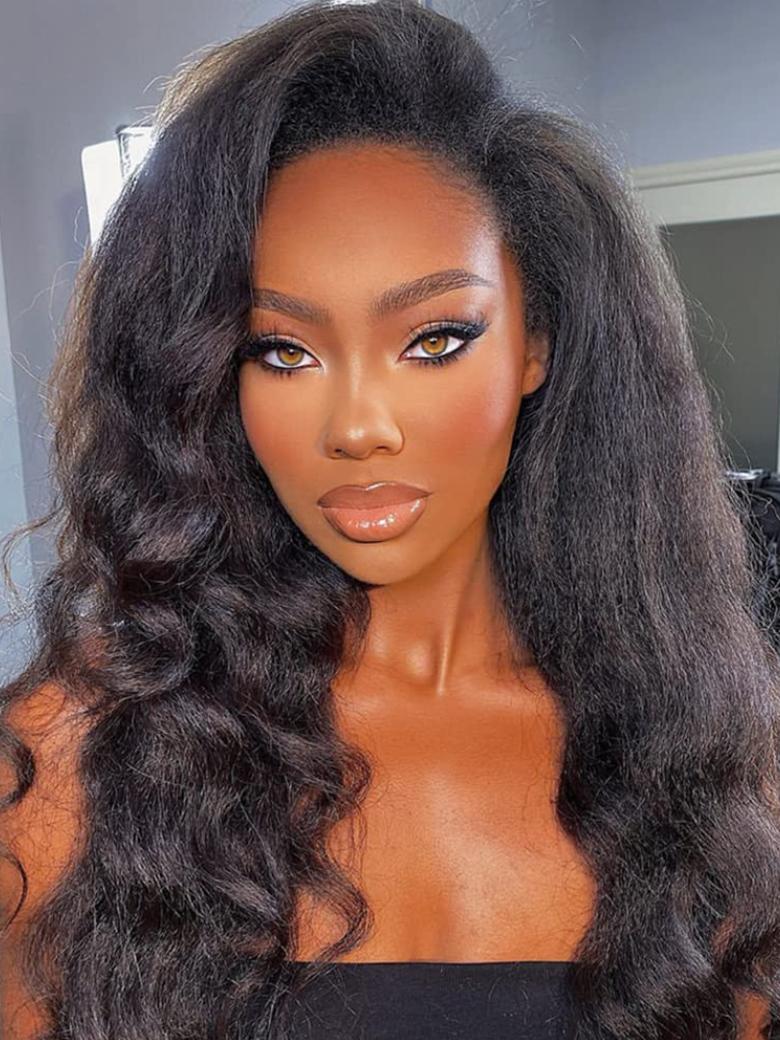 180% Density 5x5 HD Invisible Glueless Lace Kinky Straight Wig