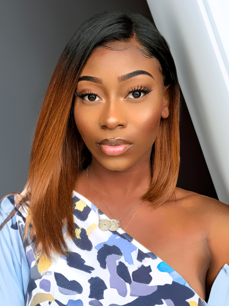 Medium Auburn Blunt Cut Shoulder Length Bob Straight T Part Wig