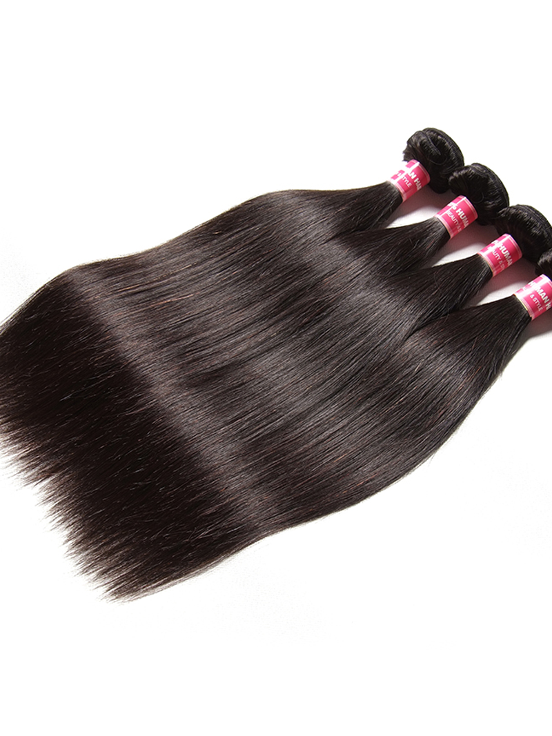 Hair Straight Virgin Human Hair 4 Bundles With 13x4 Lace Frontal
