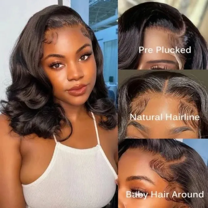 13x4 Lace Front Big Loose Wave Black Shoulder Length Wig