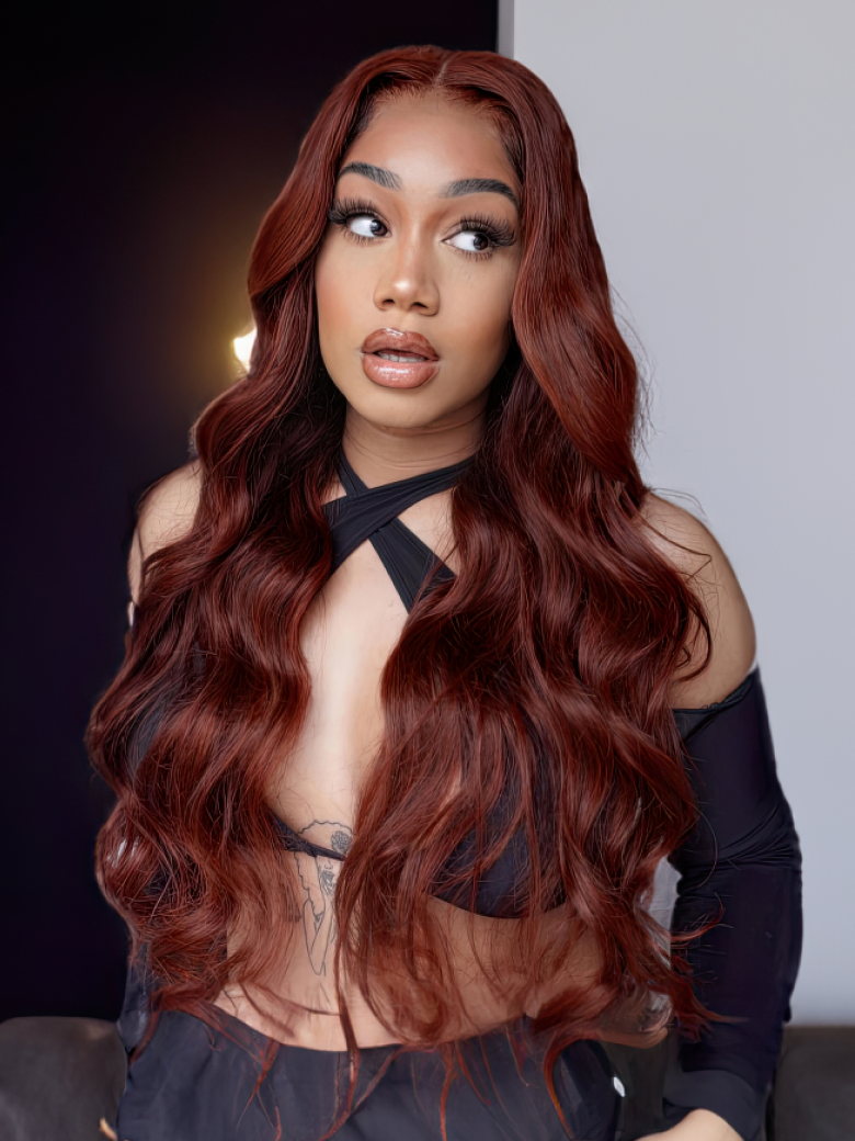 Body Wave Reddish Brown 3Pcs Bundles 100% Remy Human Hair