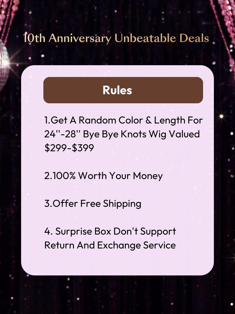 $79 Surprise Box Randomly Get 24''-28'' 7x5 Bye Bye Knots Value $299-$399