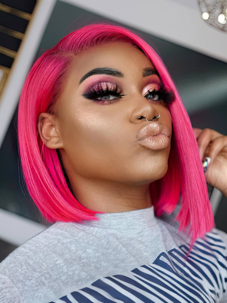 Pink Bob 13x4 Lace Front Straight Human Hair Wig