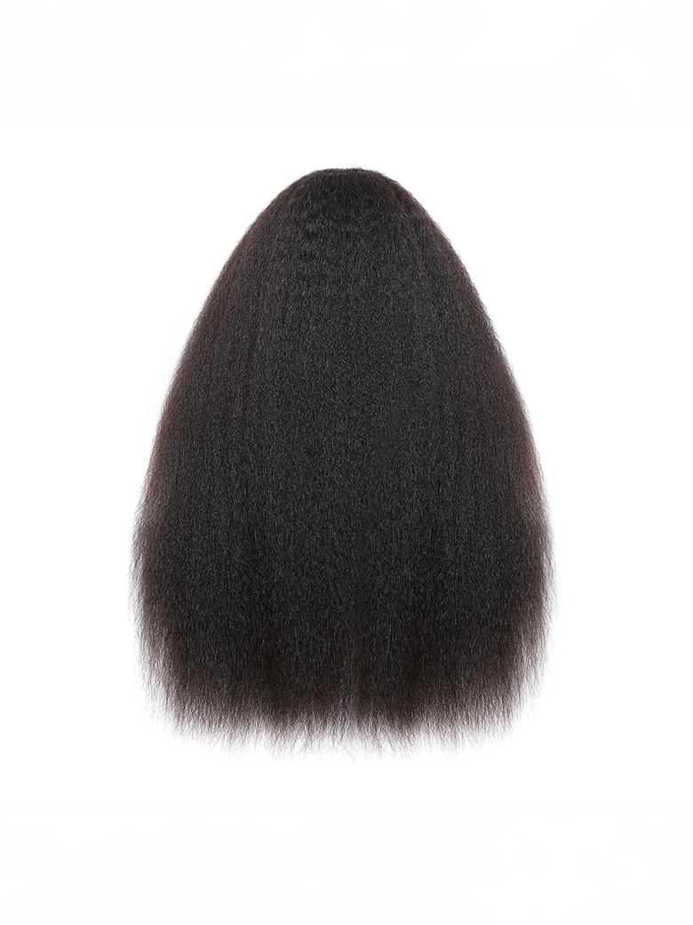 Beginner Friendly Kinky Straight U/V Part Glueless Wig Brazilian Natural Black Wig