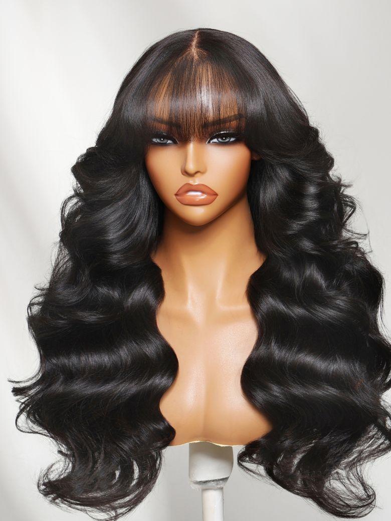 Bye-Bye Knots? 7x5 Lace Deep Brown with Caramel Higlights Loose Wave Drawstring Glueless Wig