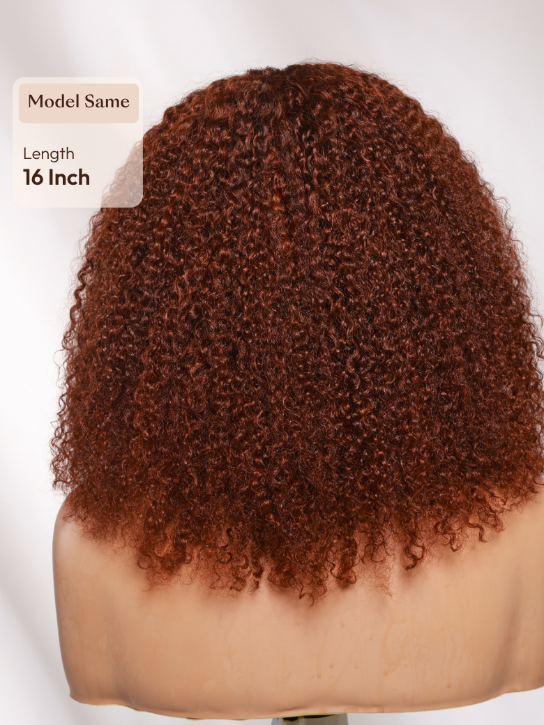 7x5 Bye Bye Slip? Lace Black Celebrity-Inspired Side Part Natural Curly Bob Wig Drawstring Wig 180% Density