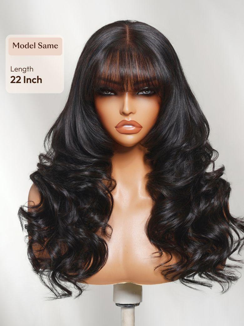 Bye-Bye Slip? Wig Feathered Layer Side Part 200% Density Wig with Secure Silicone Strips and Drawstring