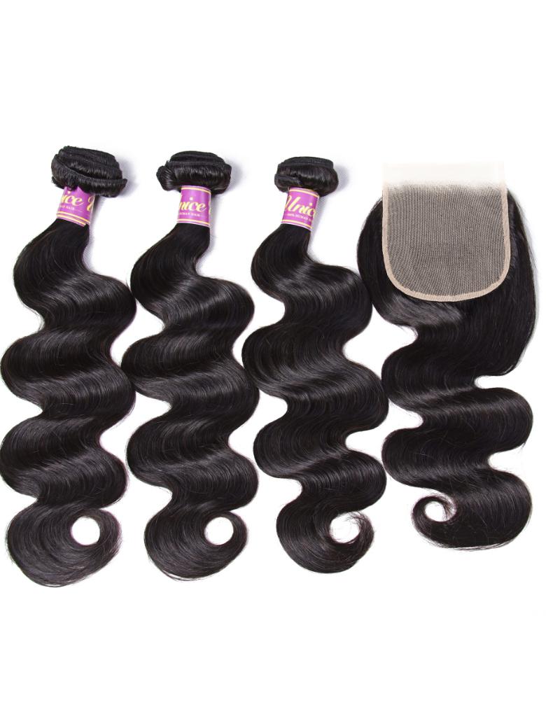 Body Wave 5x5 Lace Closure with 3 Bundles Human Hair