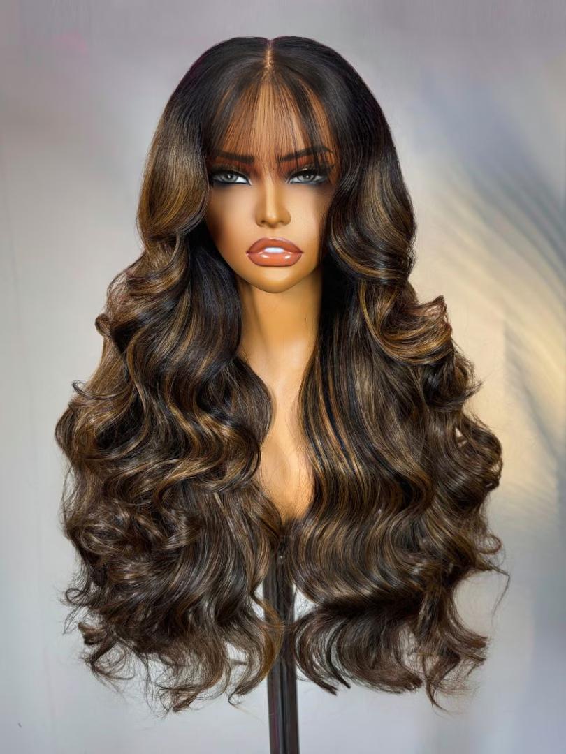 7x5 Bye Bye Knots? & 13x4 Pre-Everything Wig Glueless Lace Balayage Highlight Body Wave Wig No Burden