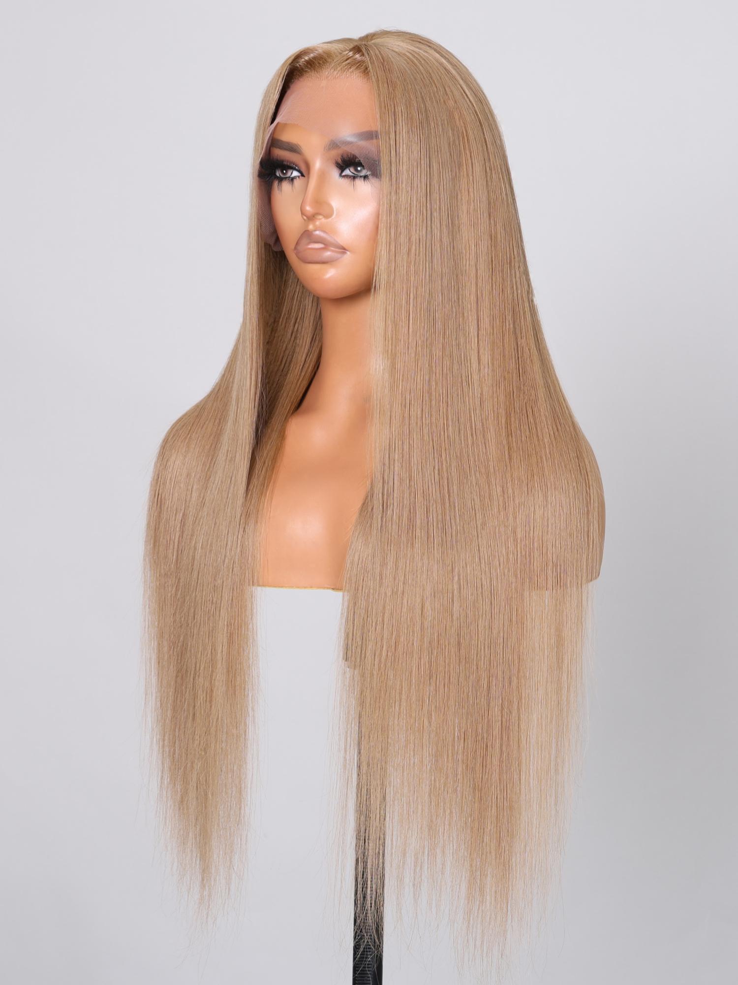 13x4 Lace Front Light Flaxen Brown Silky Straight Wig
