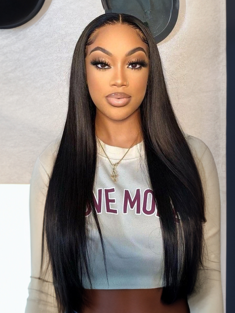 Lace Closure Wigs Glueless Straight Human Hair