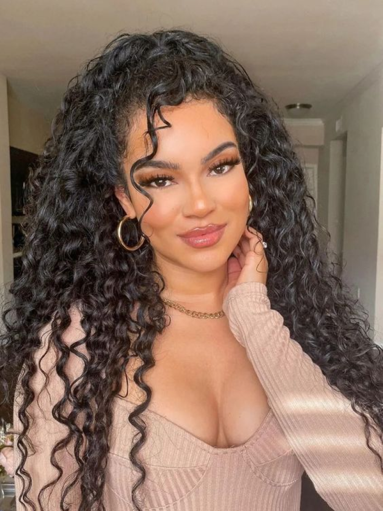Pre Cut & Pre Bleached 6x4.5 Lace Put On And Go Bouncy Water Wave Air Wig