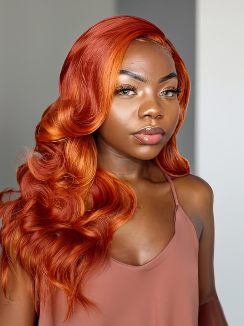 Hair #350 Color Virgin Hair Weave Ginger Hair 1 Piece Hair Bundle Body Wave Straight