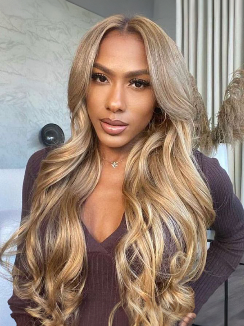 200% Density 13x4 Transparent Lace Frontal Black Straight Pre-Plucked Human Hair Wig with Baby Hair