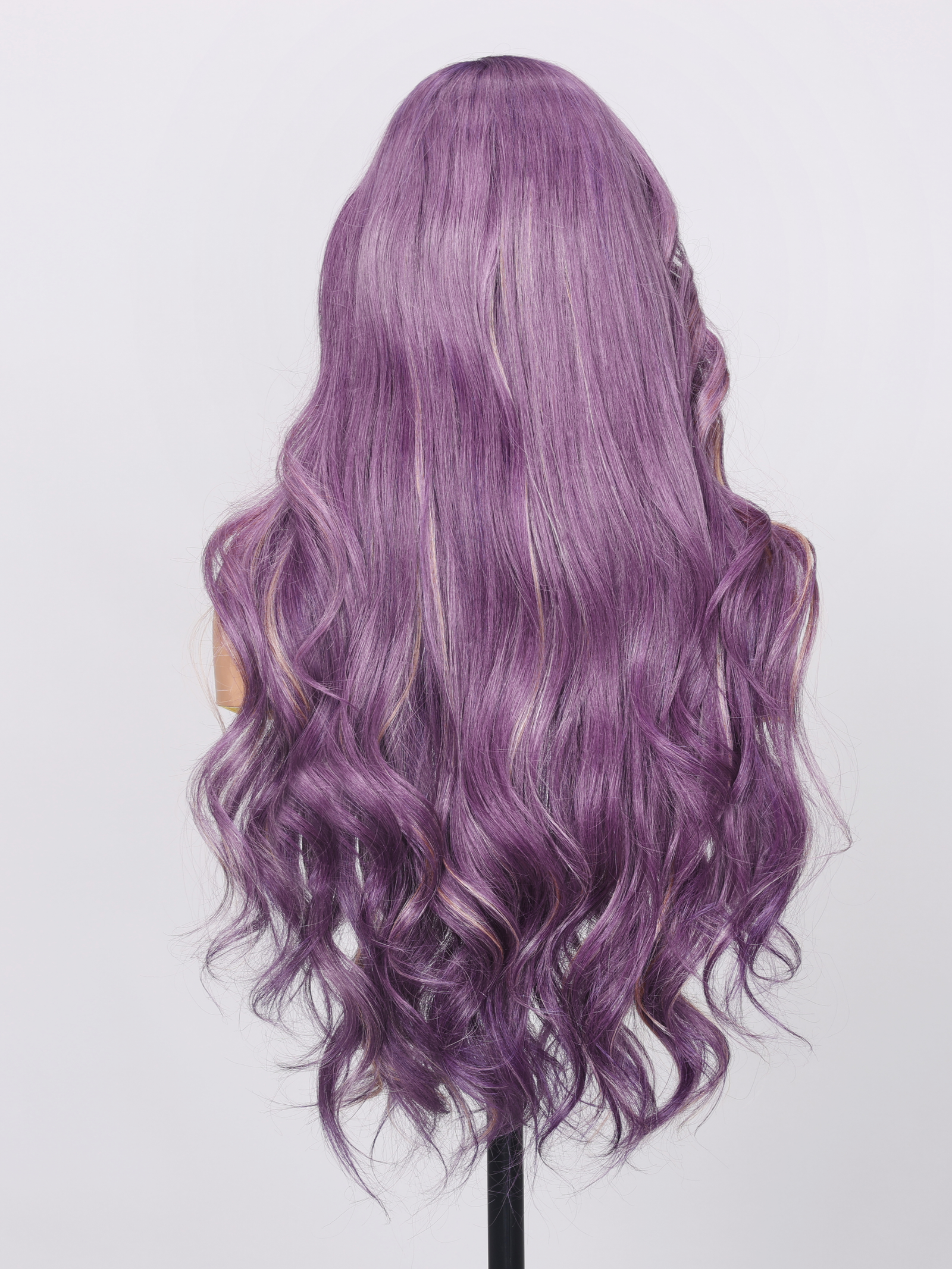13X4 Lace Front Smoky Purple With Platinum Highlights Loose Wave Wig